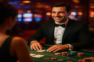 সোনালি কয়েন ও রুলেটের গতিশীল ক্যাসিনো দৃশ্য